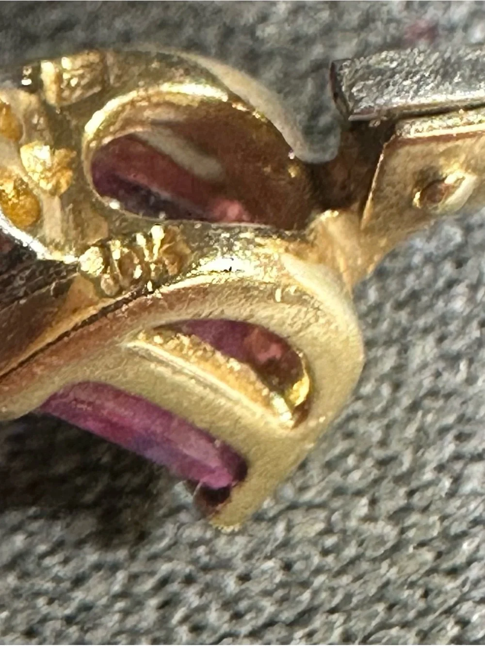Vintage 10K Gold Pink Gemstone Leverback Earring Single Estate 1.18g